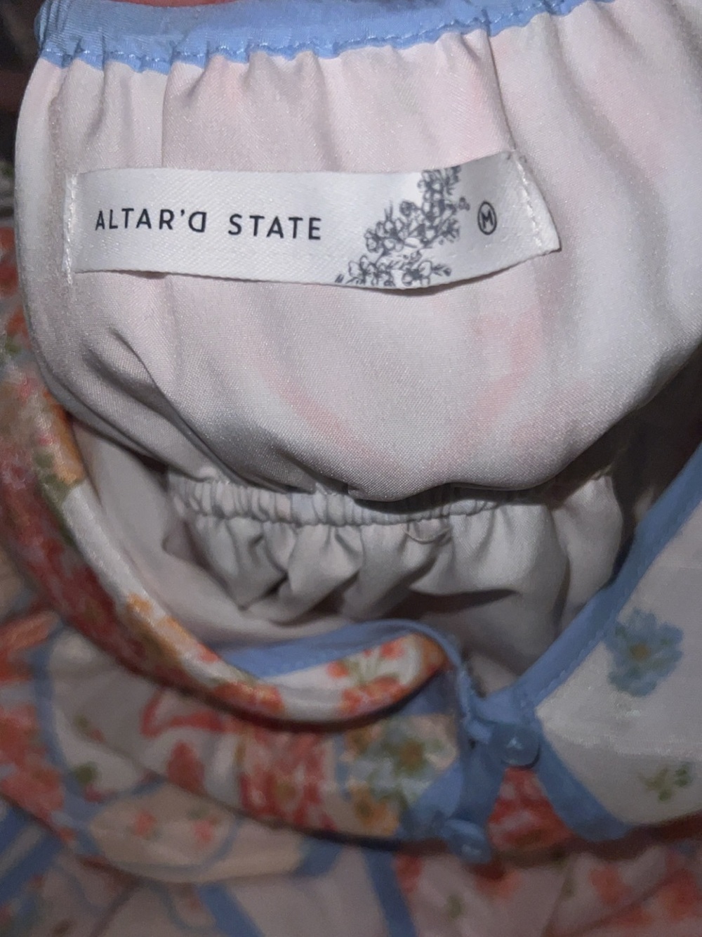 Altar'd State Cream Floral Babydoll Tank - Picture 5 of 6